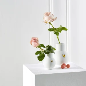 Vase en Porcelaine Coeur Doré/Argenté, 2 Tailles - Räder