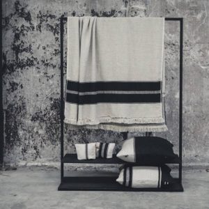 Plaid en Lin et Laine Marshall Multirayures 140 x 220 cm - Libeco