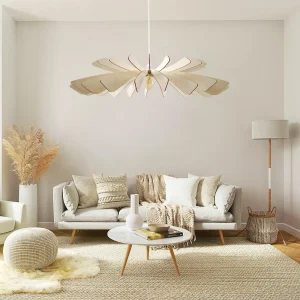 Suspension Aurora en Bois Câble Ajustable avec Ampoule - Atelier Loupiote